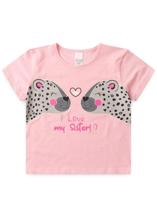 Atelie da Crianca - Pijama Feminino Verão I Love My Sister Rosa 2