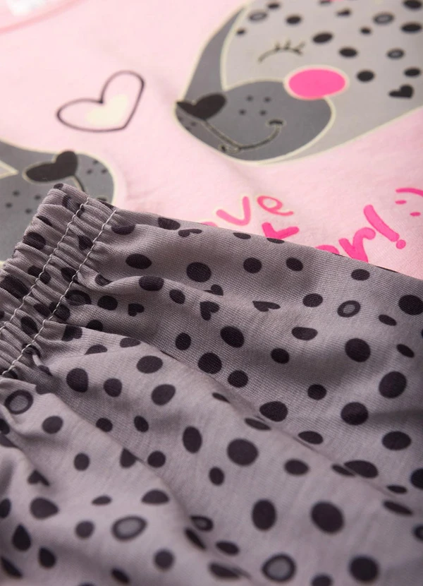 Atelie da Crianca - Pijama Feminino Verão I Love My Sister Rosa 4