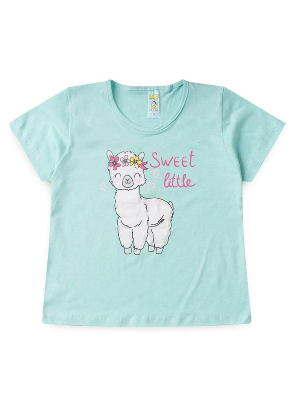 Atelie da Crianca - Pijama Feminino Verão Lhama Azul 2