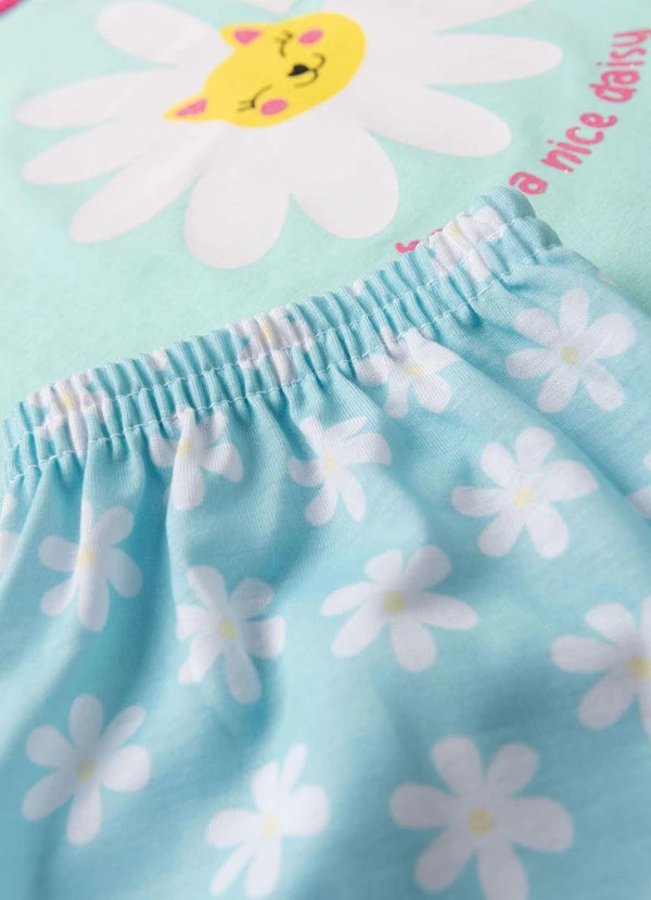 Atelie da Crianca - Pijama Feminino Verão Nice Daisy Azul 4