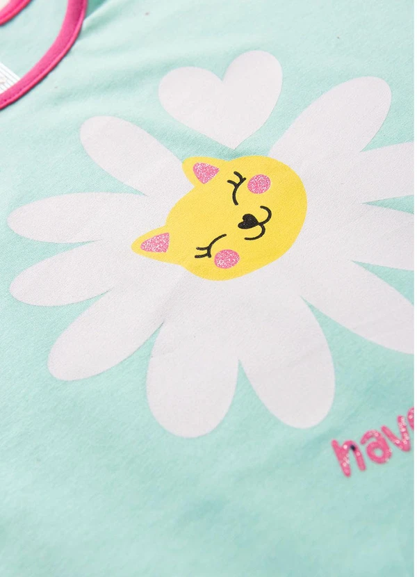 Atelie da Crianca - Pijama Feminino Verão Nice Daisy Azul 5