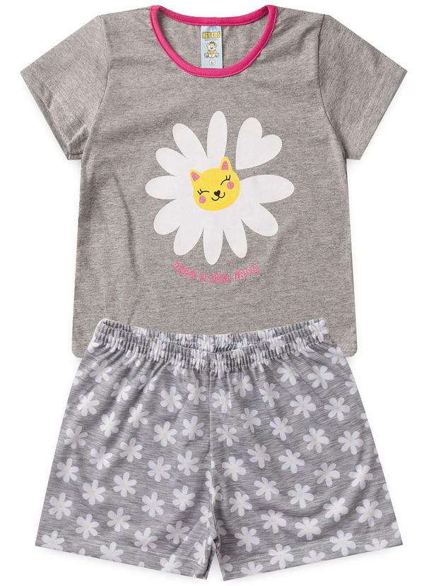 Atelie da Crianca - Pijama Feminino Verão Nice Daisy Cinza