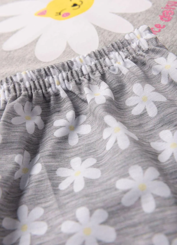 Atelie da Crianca - Pijama Feminino Verão Nice Daisy Cinza 5