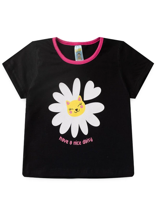 Atelie da Crianca - Pijama Feminino Verão Nice Daisy Preto 2