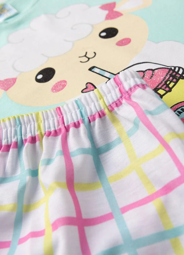 Atelie da Crianca - Pijama Feminino Verão Ovelha Azul 4