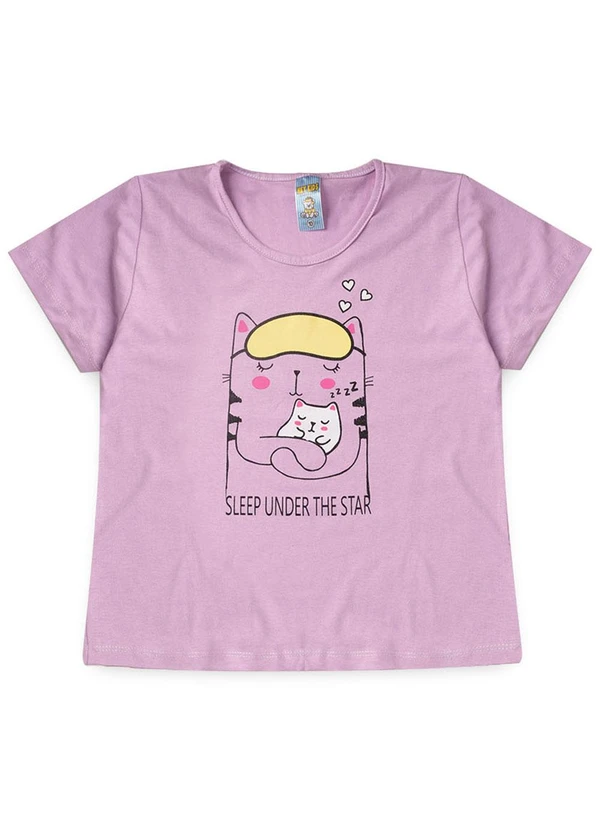 Atelie da Crianca - Pijama Feminino Verão Sleep Cat Roxo 2
