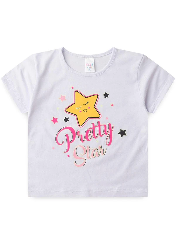 Atelie da Crianca - Pijama Feminino Verão Star Branco 2
