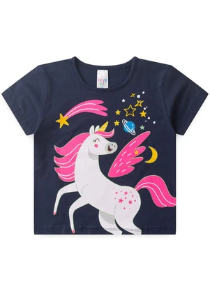 Atelie da Crianca - Pijama Feminino Verão Unicornio Azul - ATELIE DA CRIANCA