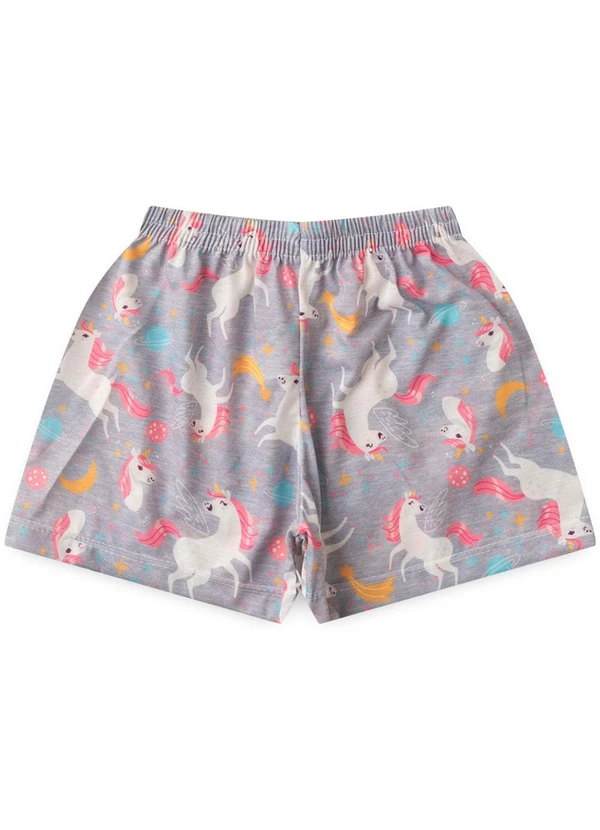Atelie da Crianca - Pijama Feminino Verão Unicornio Cinza 3