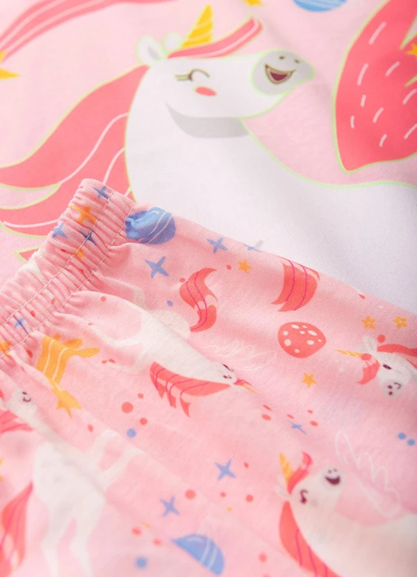 Atelie da Crianca - Pijama Feminino Verão Unicornio Rosa 4