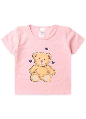 Atelie da Crianca - Pijama Feminino Verão Ursinho Rosa - ATELIE DA CRIANCA
