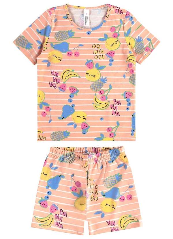Malwee Kids - Pijama Frutas que Brilham no Escuro Coral