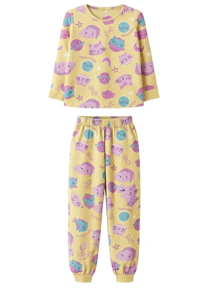 Malwee Kids - Pijama Galáxia que Brilha no Escuro Amarelo - MALWEE KIDS