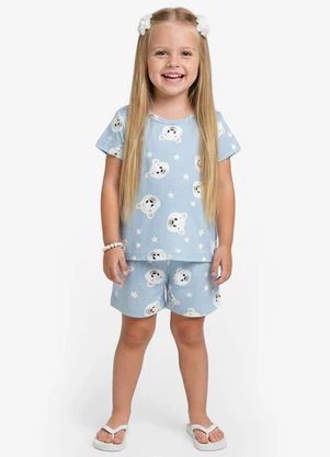 Select - Pijama Infantil Blusa com Shorts Azul - SELECT