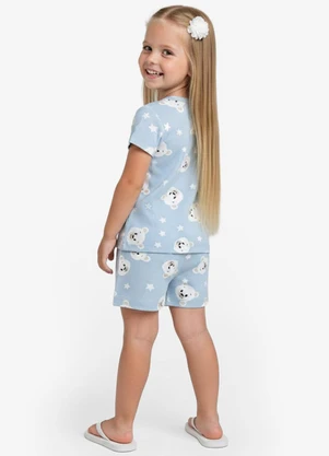 Select - Pijama Infantil Blusa com Shorts Azul - SELECT