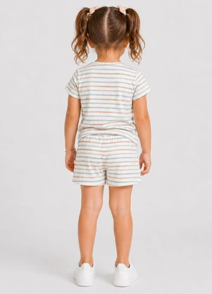 Select - Pijama Infantil Blusa com Shorts Bege - SELECT