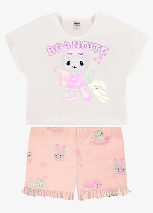 Rovi Kids - Pijama Infantil Blusa com Shorts Rosa - ROVI KIDS