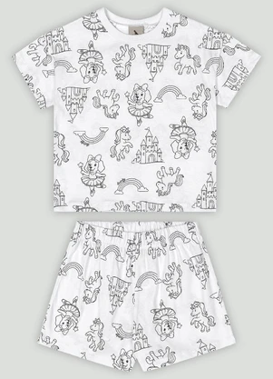 Pijama Infantil Blusa e Short Quimby Estampado - QUIMBY