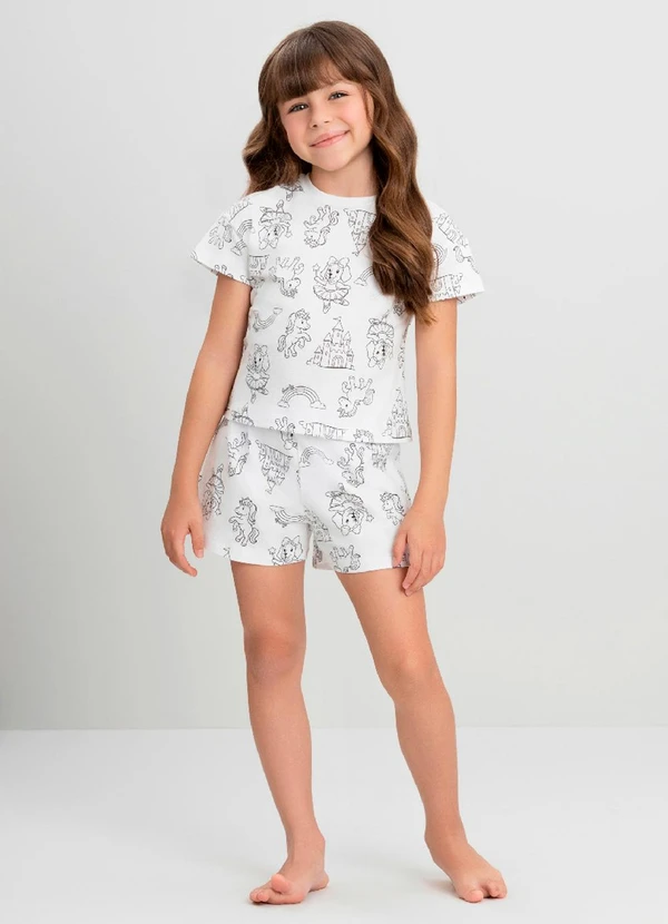 Quimby - Pijama Infantil Blusa e Short Quimby Estampado
