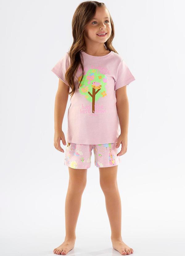 Up Baby - Pijama Infantil Blusa e Shorts Roxo