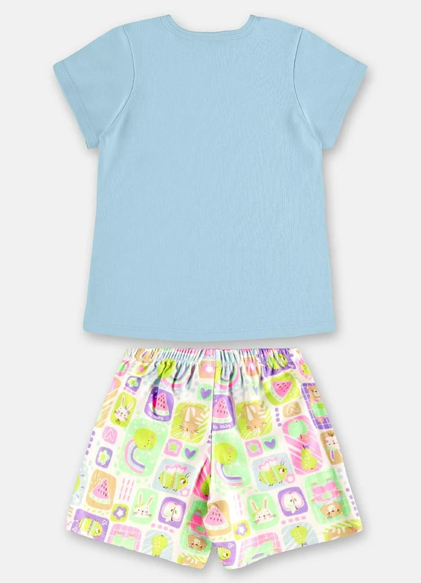 Up Baby - Pijama Infantil Blusa Short Up Baby Azul 3