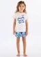 Up Baby - Pijama Infantil Blusa Short Branco - variação:  