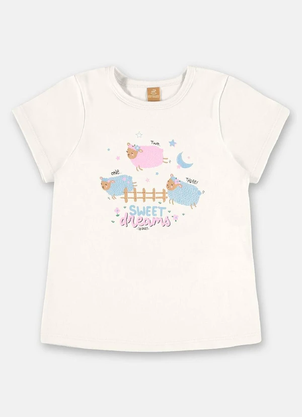 Up Baby - Pijama Infantil Blusa Short Branco 3