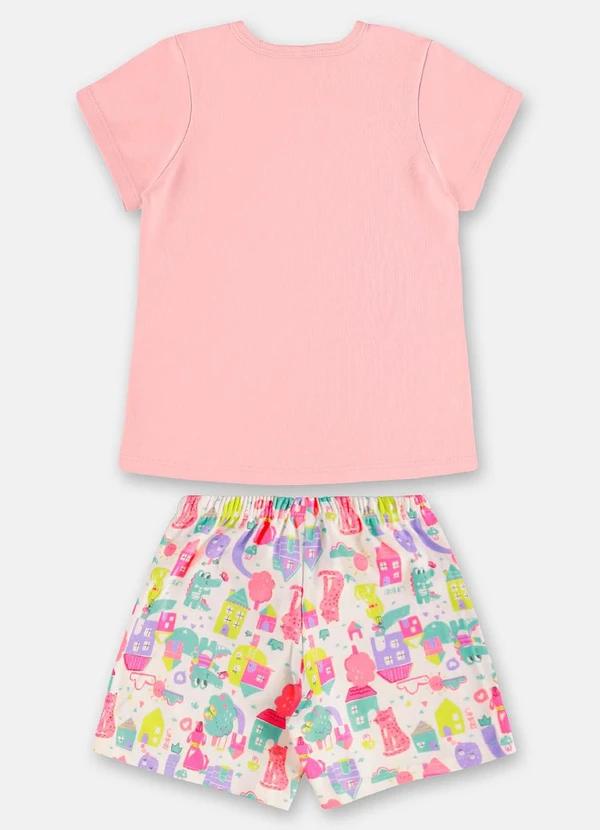 Up Baby - Pijama Infantil Blusa Short Rosa 3