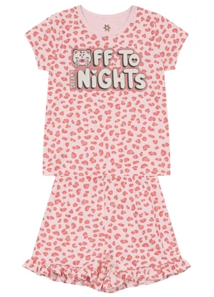 Brandili - Pijama Infantil de Oncinha Brilha no Escuro Rosa - BRANDILI