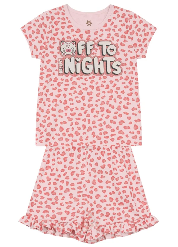 Brandili - Pijama Infantil de Oncinha Brilha no Escuro Rosa 2