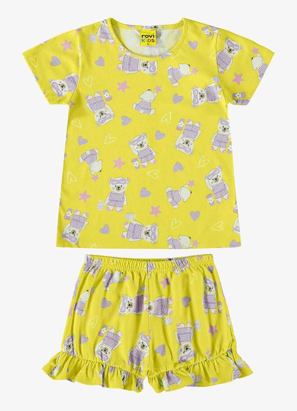 Rovi Kids - Pijama Infantil Feminino Amarelo
