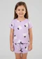 Select - Pijama Infantil Feminino Blusa e Short Azul - variação: Roxo