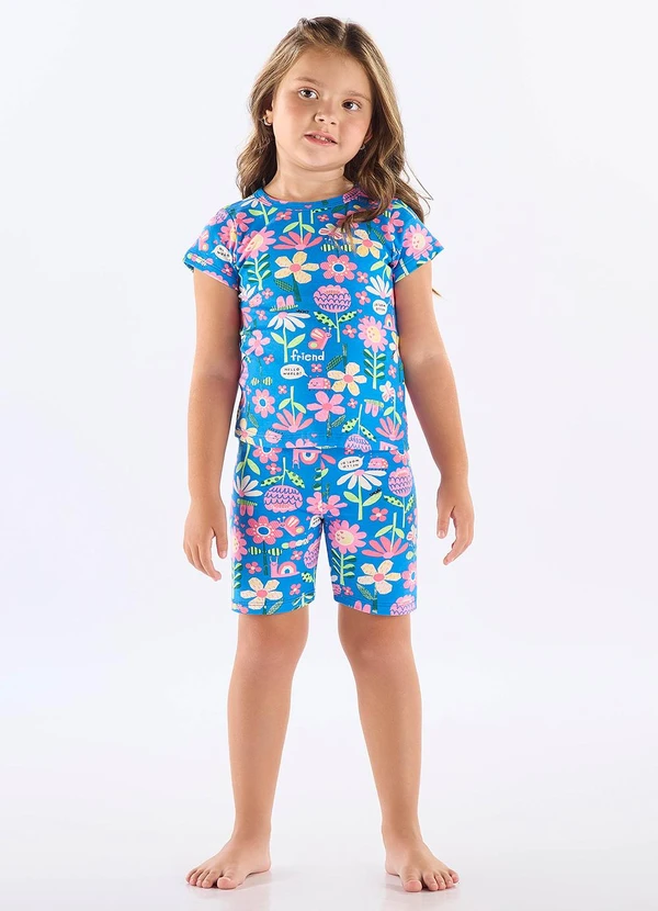 Up Baby - Pijama Infantil Feminino em Suedine Azul 1
