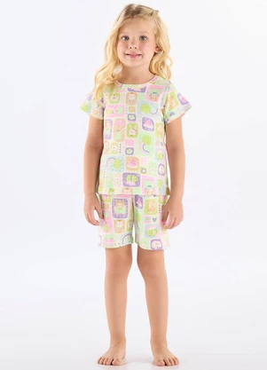 Up Baby - Pijama Infantil Feminino em Suedine Branco - UP BABY