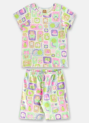 Up Baby - Pijama Infantil Feminino em Suedine Branco - UP BABY