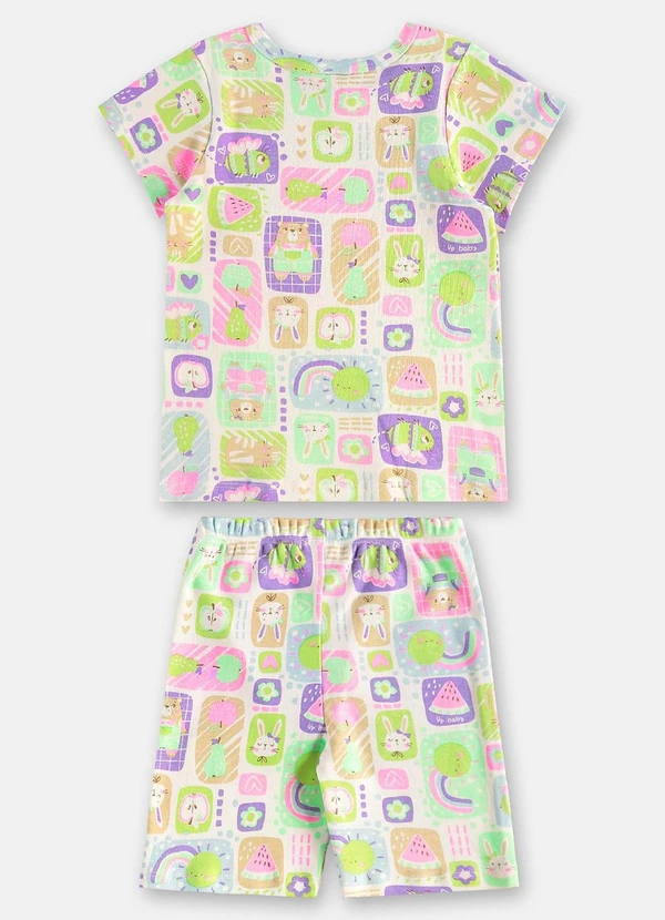 Up Baby - Pijama Infantil Feminino em Suedine Branco 3