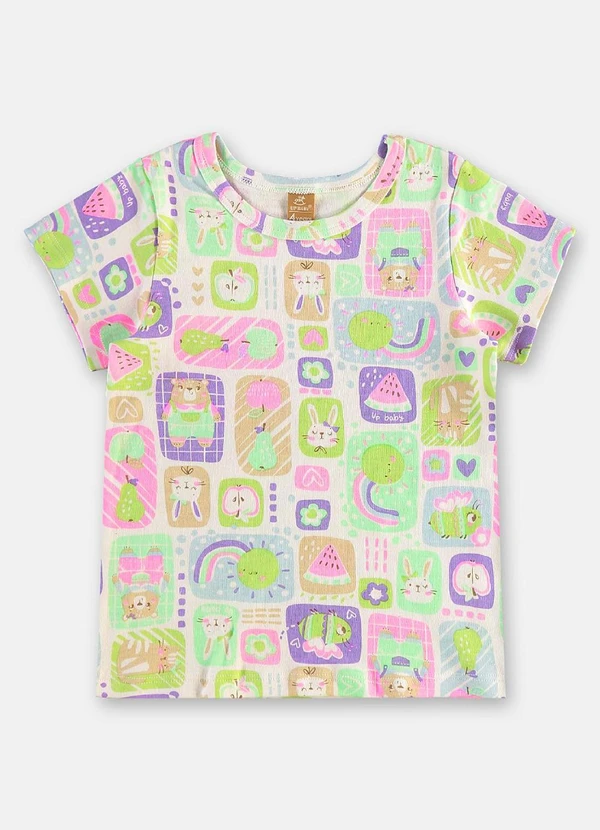 Up Baby - Pijama Infantil Feminino em Suedine Branco 4