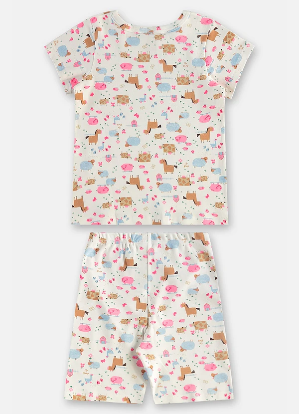 Up Baby - Pijama Infantil Feminino em Suedine Branco 3