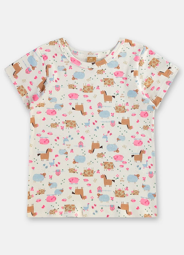 Up Baby - Pijama Infantil Feminino em Suedine Branco 4