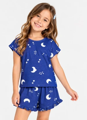 Select - Pijama Infantil Feminino Estampado Azul - SELECT