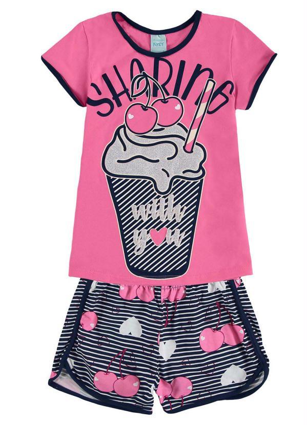 Kyly - Pijama Infantil Feminino Rosa
