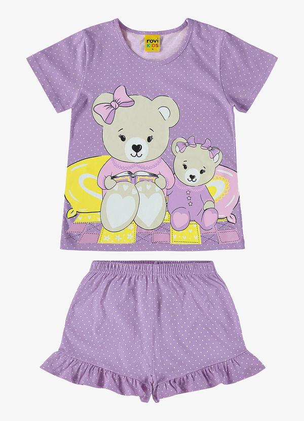 Rovi Kids - Pijama Infantil Feminino Ursinhos Roxo