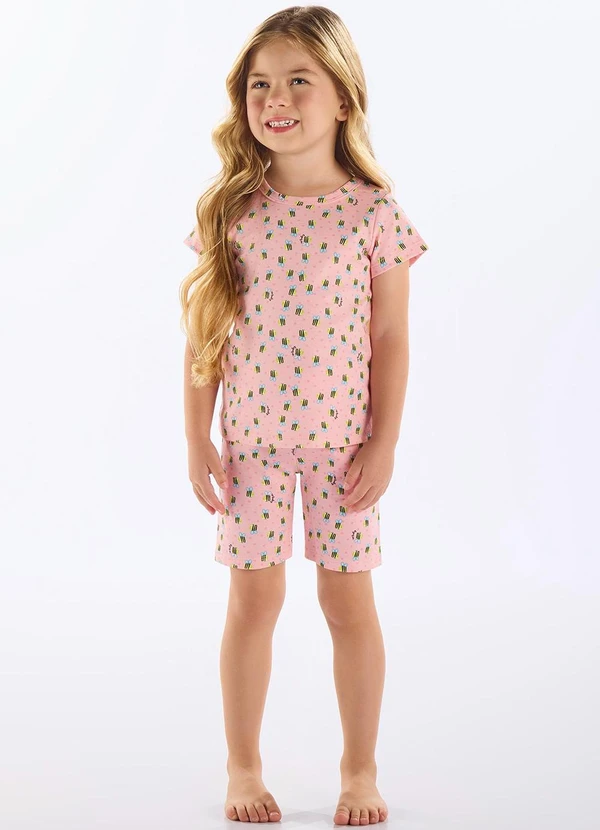 Up Baby - Pijama Infantil Finino Suedine Rosa