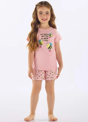 Up Baby - Pijama Infantil Finino Suedine Rosa - UP BABY
