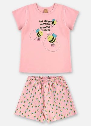 Up Baby - Pijama Infantil Finino Suedine Rosa - UP BABY