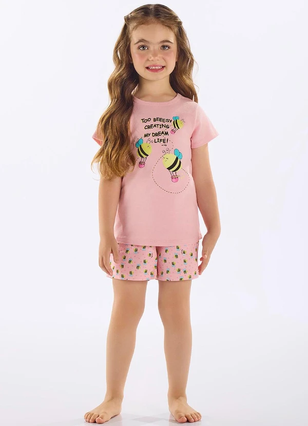 Up Baby - Pijama Infantil Finino Suedine Rosa