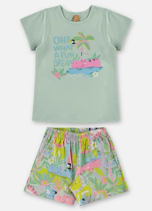 Up Baby - Pijama Infantil Finino Suedine Verde - UP BABY