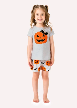 Kyly - Pijama Infantil Menina Abóbora Mescla - KYLY
