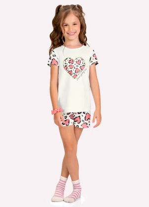 Kyly - Pijama Infantil Menina Animal Print Branco - KYLY