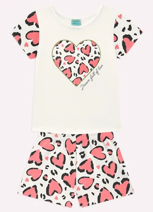 Kyly - Pijama Infantil Menina Animal Print Branco - KYLY